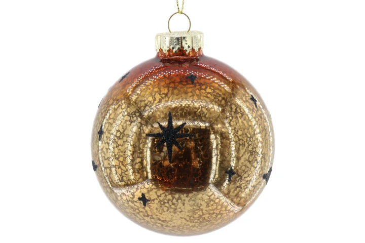 Handmade 10cm Transparent Glass Christmas Hanging Ball Eco-Friendly Indoor Fireplace Christmas Tree Pendant Decorations