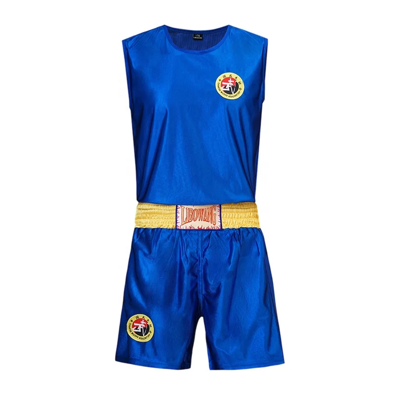 Korea Taekwondo Sanda Boxing Uniform WTF Logo White BK V-Neck MMA Martial Arts Karate Demonstration Team Gym School