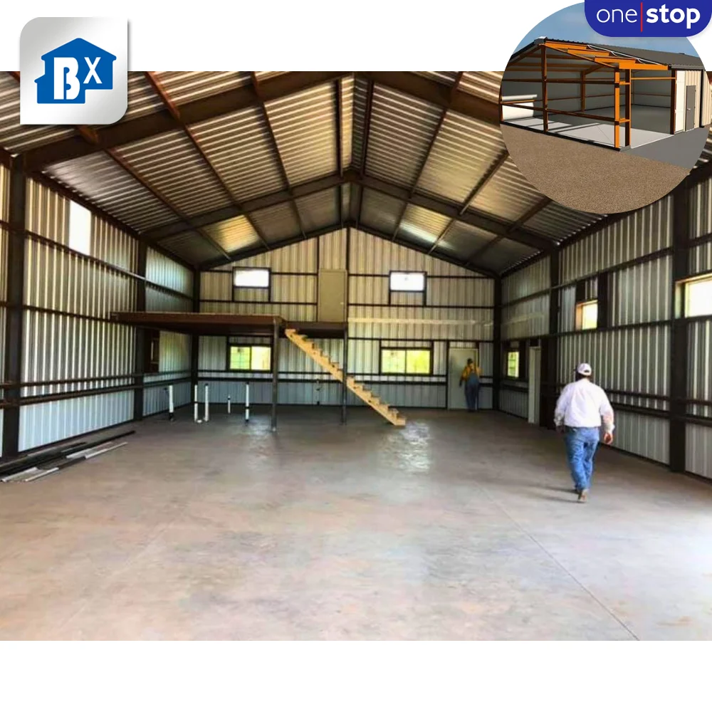 ONE-STOP Service 20x40 / 40x60 /50x100 Metal Building - Steel Structure 1000 Square Meter Warehouse Barn Building Prefabricated