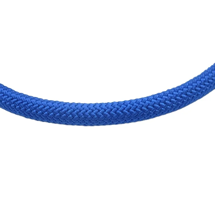 Blue color nylon braided rope climbing rope with steel wire core