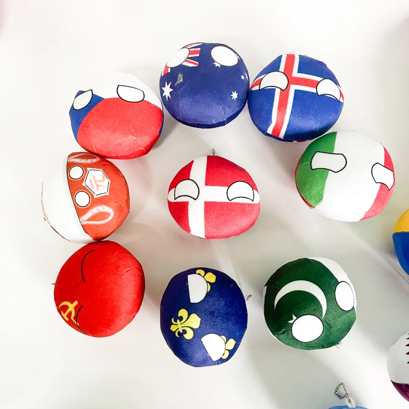 49 Designs Polandball Countryball Polandball National Flag Pillow Europe America Russia US Stuffed Soft Plush Toys Country Balls