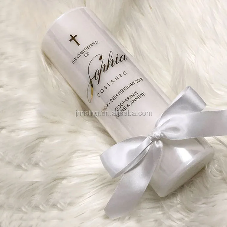 christening baby candle customized
