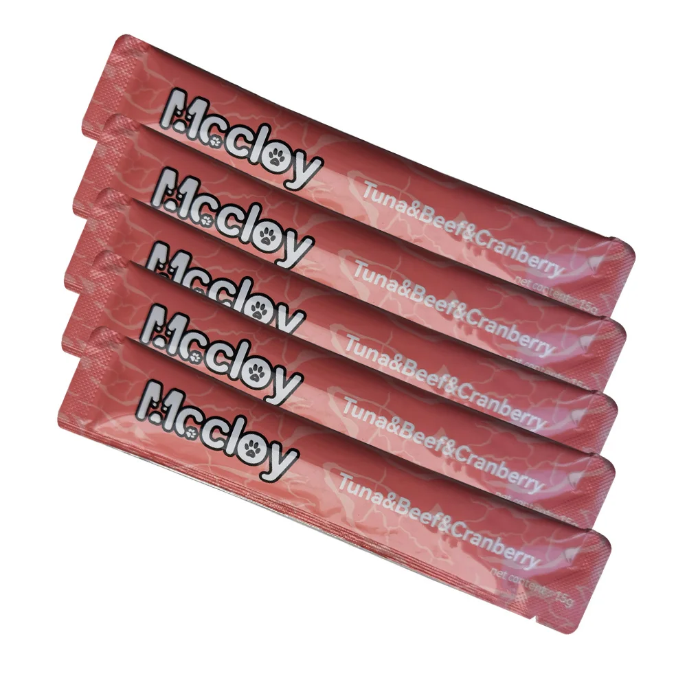 Hot selling wet cat food, salmon chicken flavor ready to eat wholesale cream snacks, cat strips