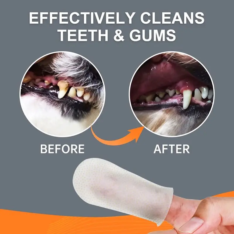 Dog Teeth Cleaning Finger , 50Pcs Dog Dental Care Wip for Cat and Dog