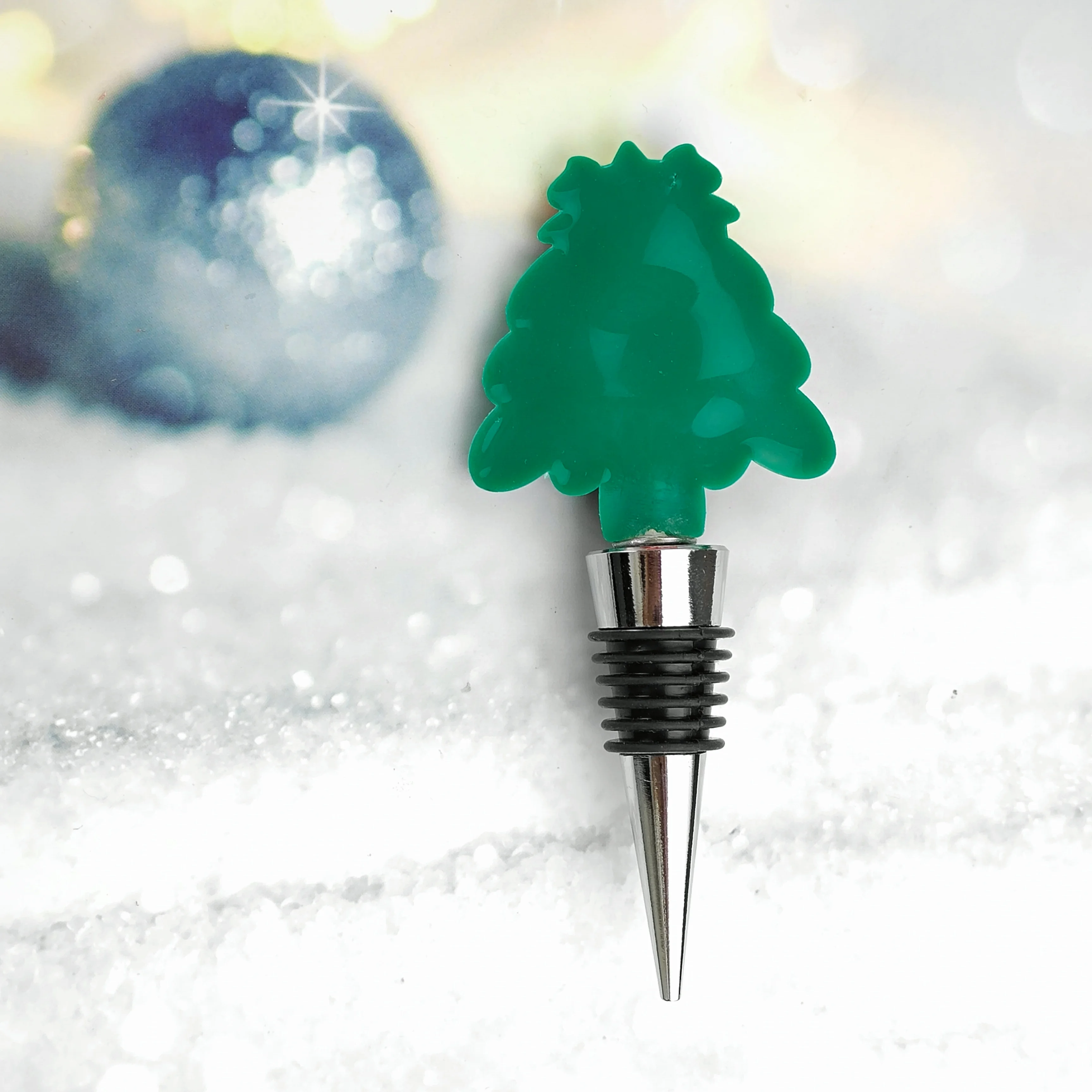 Christmas Tree Design Bottle Seal With Card Holiday Gift Kitchen Wineware Champagne Stopper