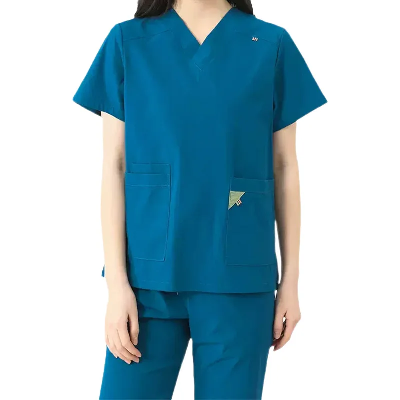 Doctor Washing Clothes Short Sleeve Nurse Elastic Operating Clothes Work Clothes Operating Room Dental Beauty Salon Uniform