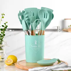 Wholesale Tools Restaurant Kitchen Gadgets Cuisine home Utensils 12pcs Kitchen Accessories 2023 Silicone Cooking Utensil Set