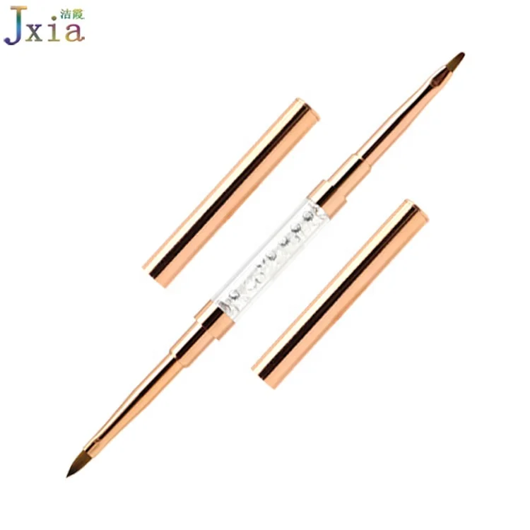 Профессиональные двухсторонние ногти Jiexia цвета розового золота, 3D акриловая ручка для скульптуры, однотактная кисть для рисования ногтей