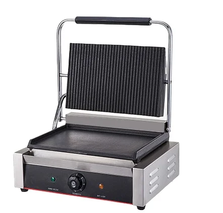 SANYING Commercial Electric Cast Iron Contact Sandwich Panini Press Maker Grill griddle Machine