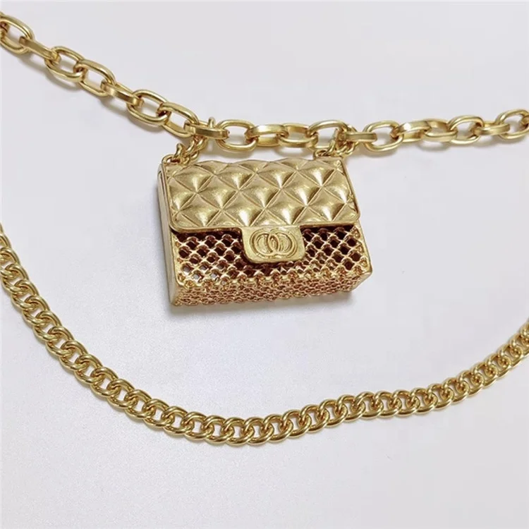 Fashion Tassel Gold Chain Belts For Women Luxury Small Bag Metal Belt Adjustable Long Waistband Mini