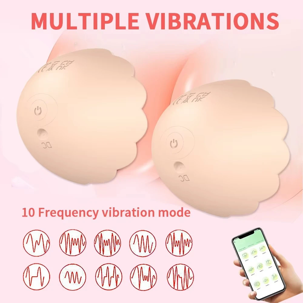 Xnxx.co Nipple Pasties Vibrators Breast Massager Vibrating Nipple Covers Invisible App Vibrators Adult Sex Toys for Woman
