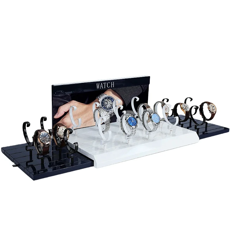 Luxury Custom Plexiglass Wrist Watch Window Set Rack Acrylic Watch Display Show Stand Desktop Acrylic Watch Display Stand