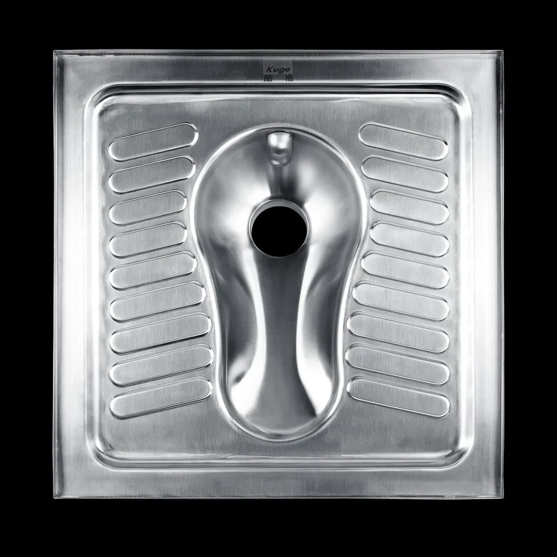 700mm High Quality square rimless stainless steel WC squatting pan for school