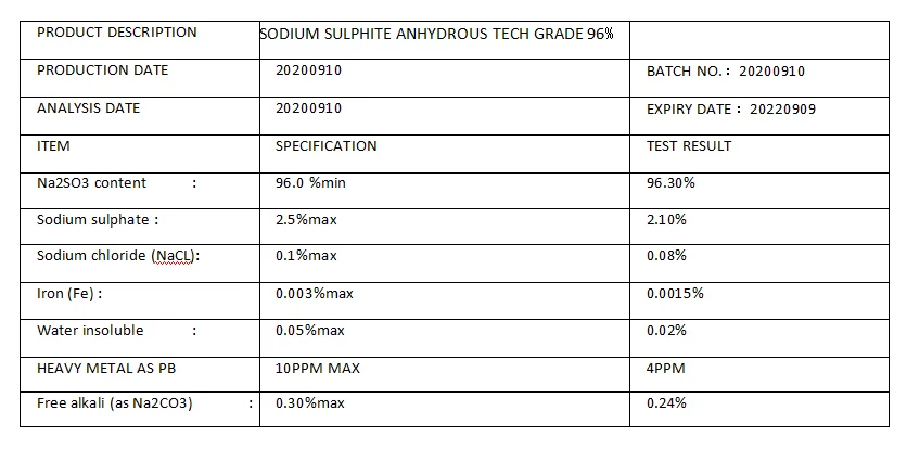 Сульфит натрия 95% 96% 97% Na2so3 по хорошей цене