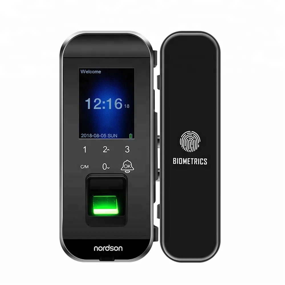 Rfid-чип, отпечаток пальца дюймов TFT пароль 2,4 умный дверной замок для раздвижной стеклянной двери