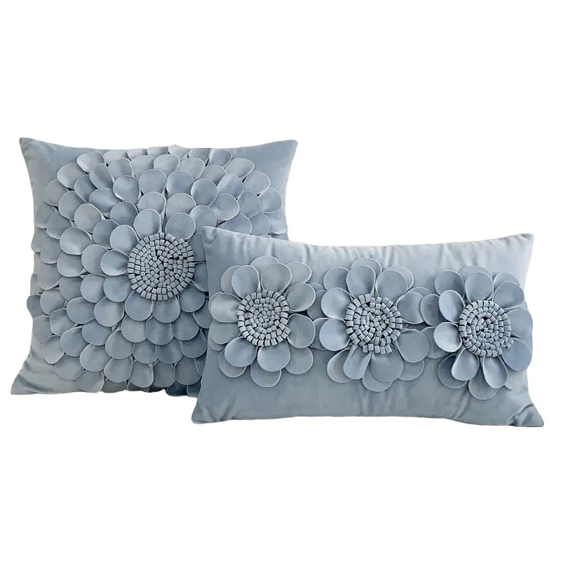 Amity Nordic Luxury Home Decorative 3d Colorful Floral Round Handmade Sunflower Throw Pillow Covers Sofa Cushion Covers