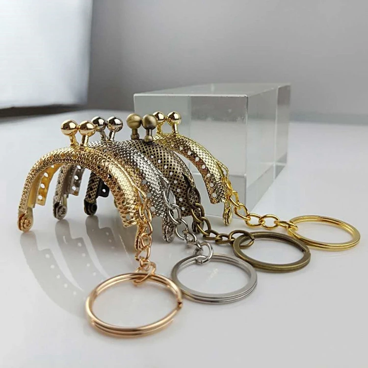 5cm Semicircle Small wholesale purse Clip metal frame handle with key ring