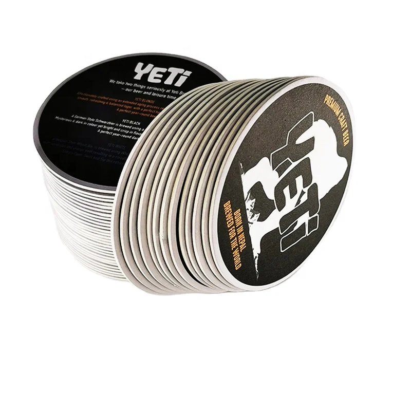 Custom Printed Logo Design Disposable Round Coffee Paper Beer Glass Coasters