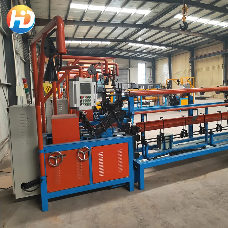 2023 Hot Sale Best Price Diamond Size Mesh Fully Automatic Double Wire Chain Link Fence Machine