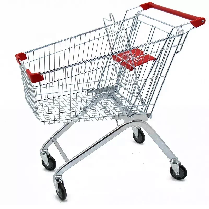 Best Price Steel Grocery Supermarket Shopping Trolley Cart With Customer Logo