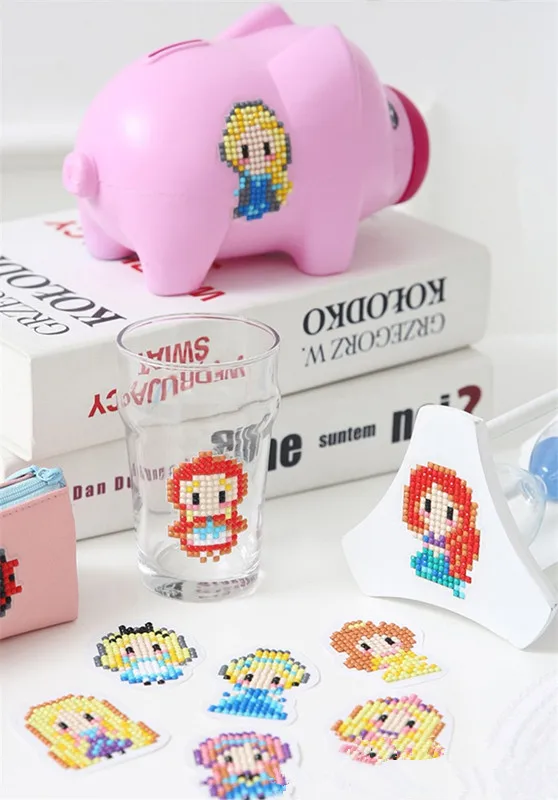
10pcs cartoon diamond painting kids DIY diamond stickers toy birthday gifts cup book decoration picture 