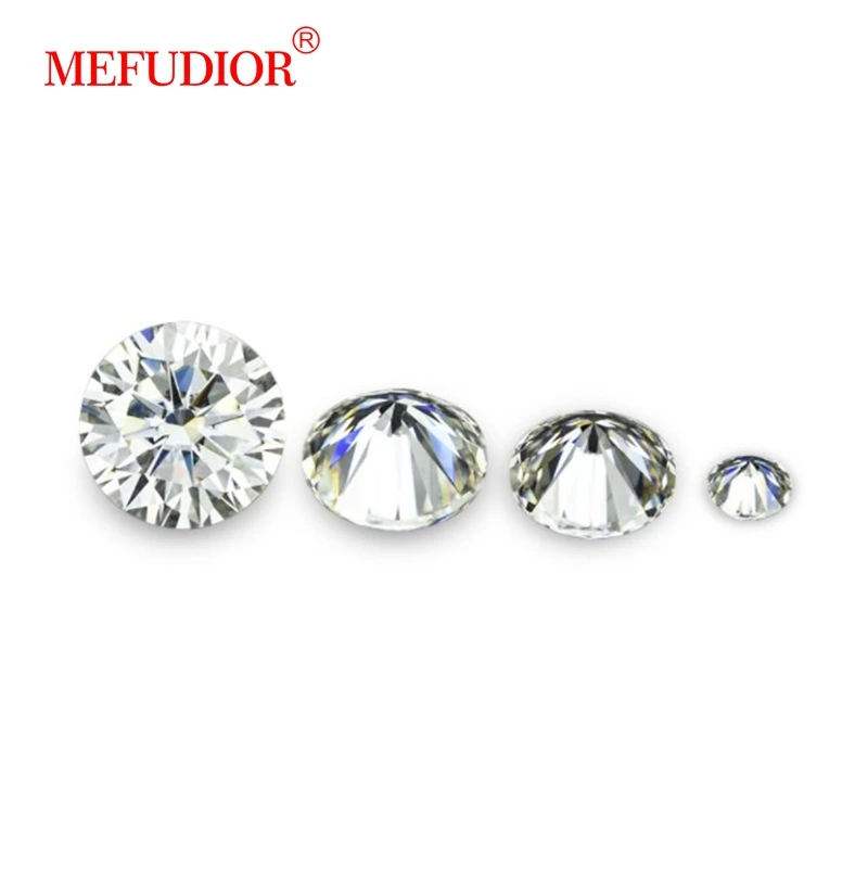 Wholesale OEM Custom Round Cut Synthetic Diamond Gemstone White VVS Moissanite Diamond Pass GRA Certificate Moissanite Diamond