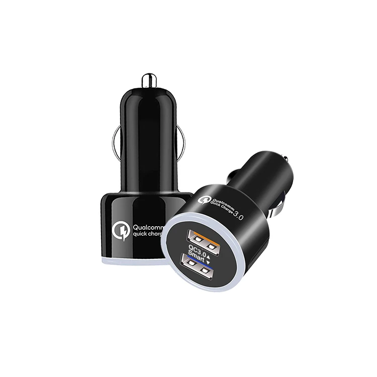 
Factory Direct Sale 30W Quick Charging QC 3.0 Mini Dual Usb Car Charger 