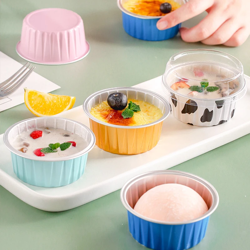 DOMED Cupcake Frying Pan-5 oz Mini Aluminum Baking Tray Disposable Lamikins Mini Cake Tray Cake Container Cupcake Muffin Cake
