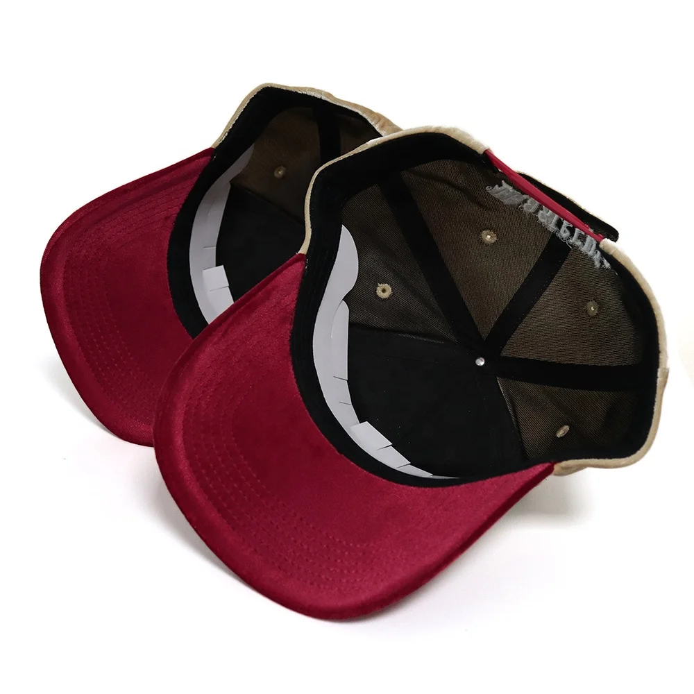 Hat factory directly for velvet fabric color design 5 panel baseball cap custom embroidery logo