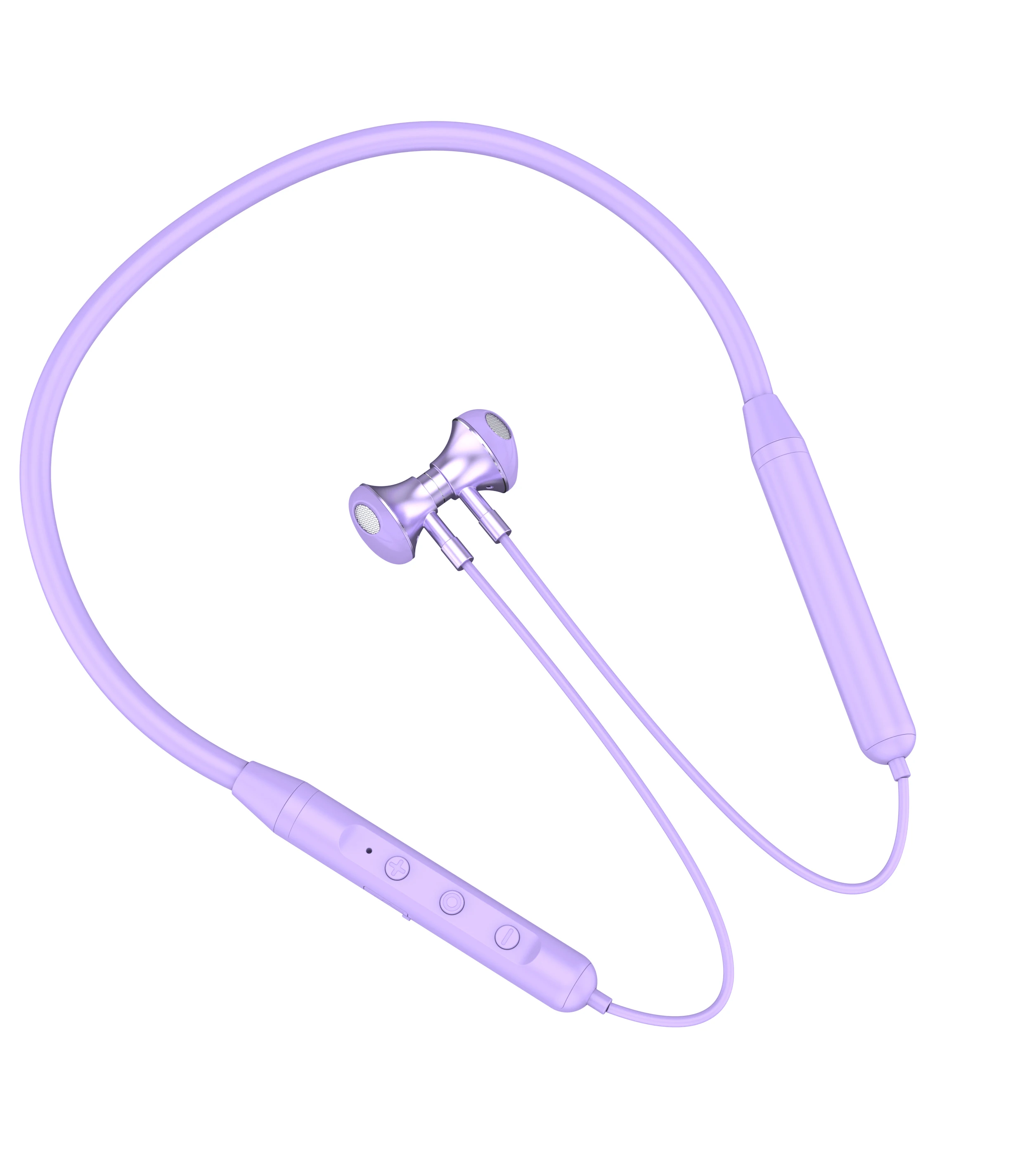 High Quality Best Practical Purple Sweat Resistant Silicone Abs Mono Channel Wireless Neckphone