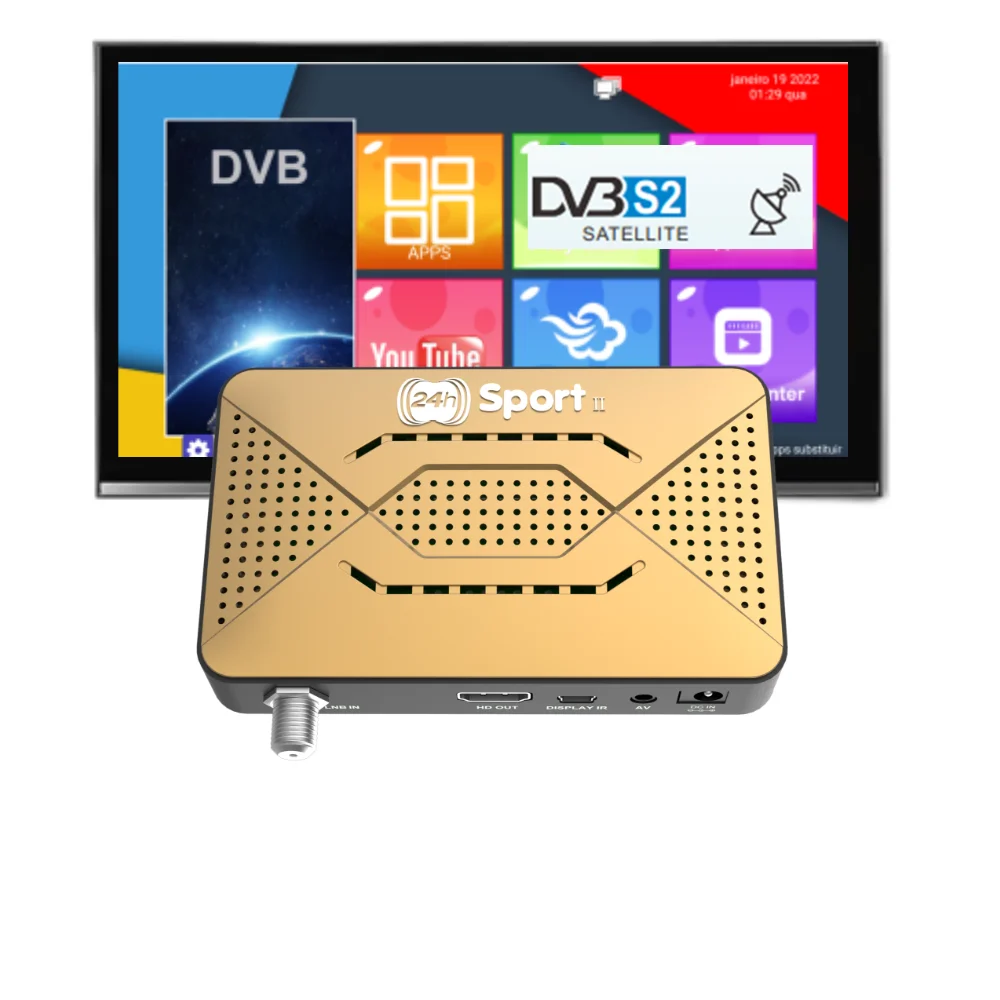 Africa H.265 DVB S2 FTA Tv Decoder Free to Air 24h-Sport HD 1080p Digital satellite TV Receiver Mini dvb-s2 IPTV Set Top Box