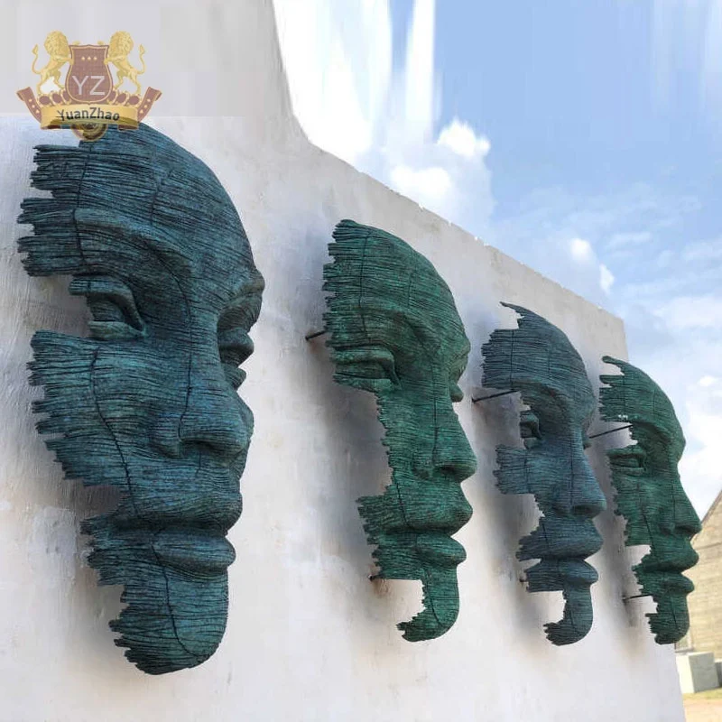 Уличное украшение для парка большая стальная скульптура лица индивидуальная из нержавеющей стали