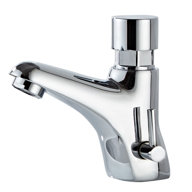 water saving luxury brass bathtub self-closing time delay mixer faucet