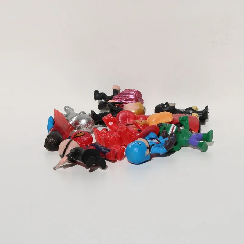 12Pcs Set 4cm Super Heroes Ironman Spiderman Action Figures Cake Toppers PVC Mini Figurines Toys