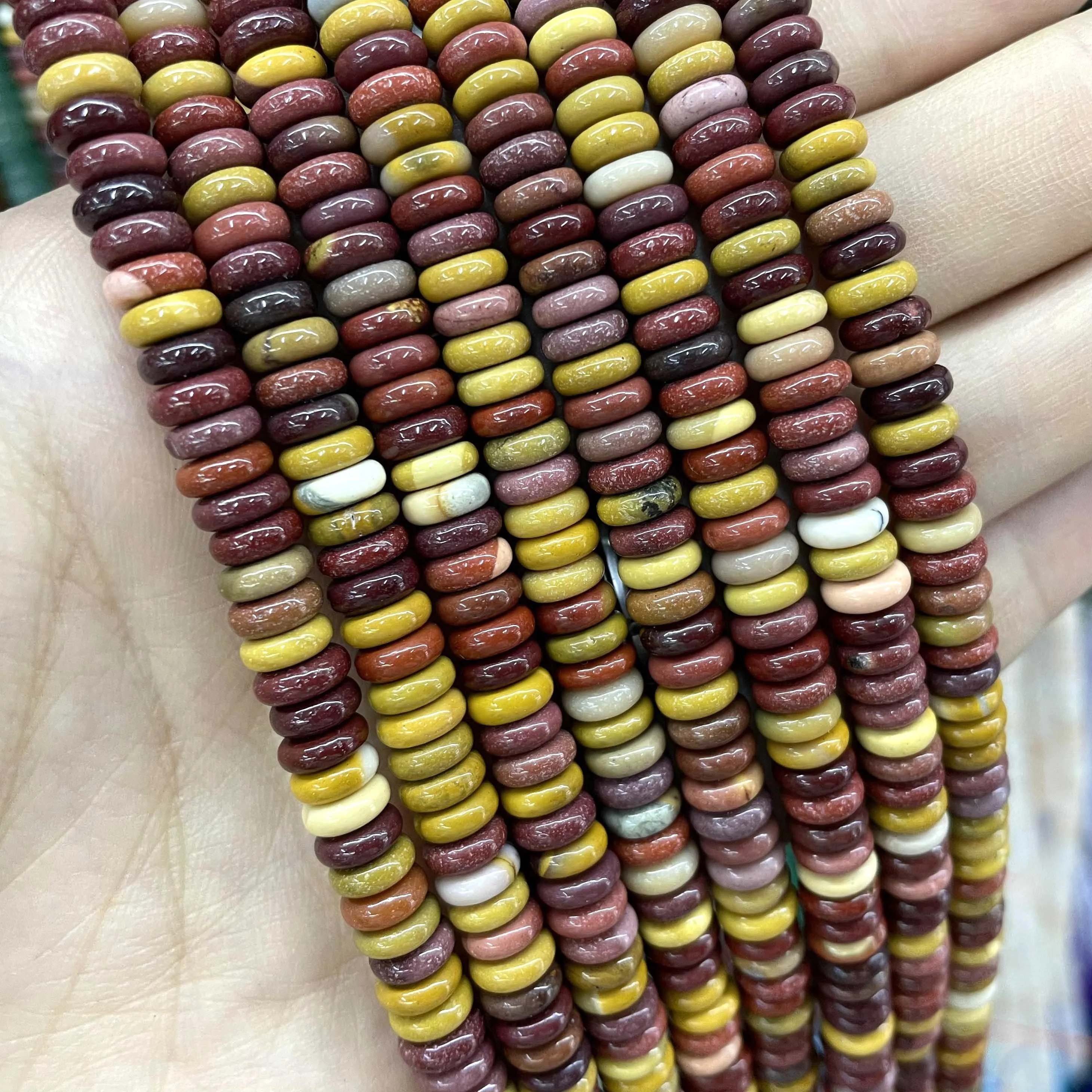 Wholesale 100% Natural Colorful Stone Spacer Loose Flat Beads Gemstone Strand For DIY Jewelry Making Charm Bracelet Necklace