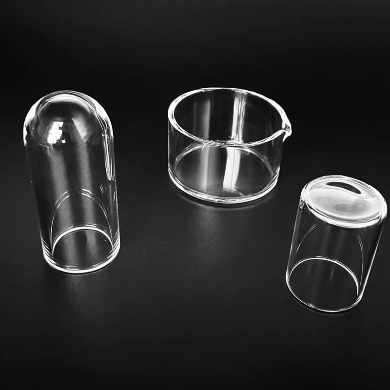 Manufacturer sell one end open tube round flat bottom beaker transparent quartz test tube