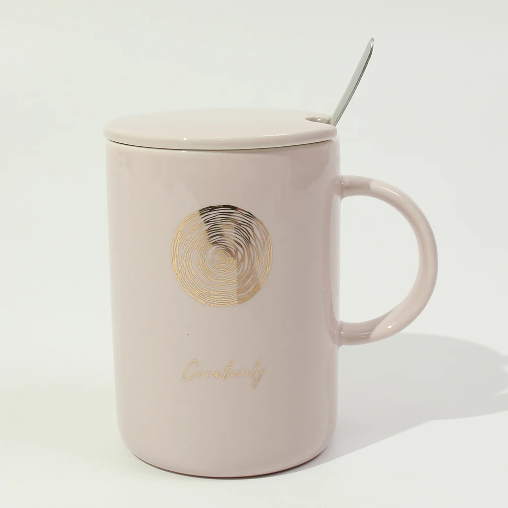 Новая офисная Питьевая чашка кофейная чашка Лотос розовые кружки 450 мл керамические чашки
