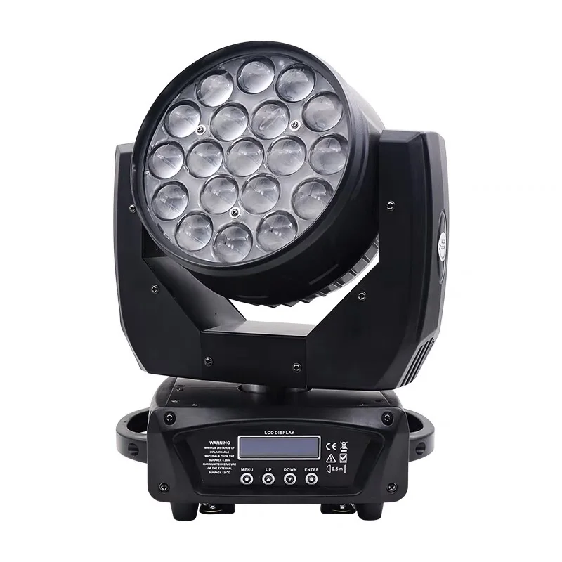led dj disco stage light 19*15W rgbw 4in1 zoom led moving head wash light