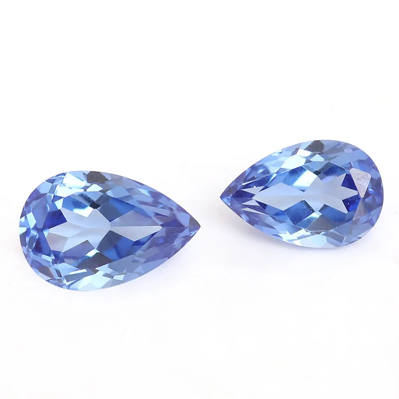 Laboratory- Grown Sapphire Size 3-5mm Good Quality Pear Cut Light Blue Sapphire For Making Jewelry On Sale