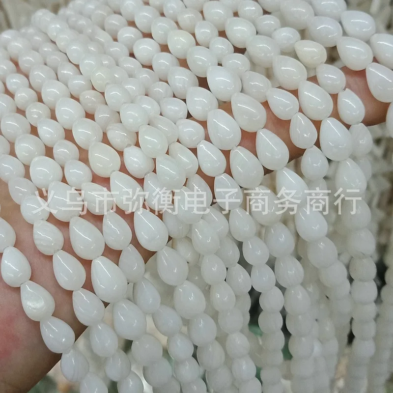 Wholesale 10mm Nature Heart Star Water Drop Shape Shell Beads Strand Natural White Drop Shell Beads