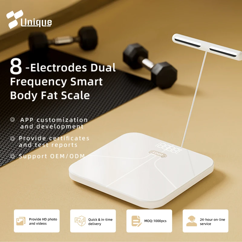 Bluetooth wifi BMI ITO стеклянный светодиодный дисплей 8 электродов анализатор жира в организме калькулятор весовые шкалы
