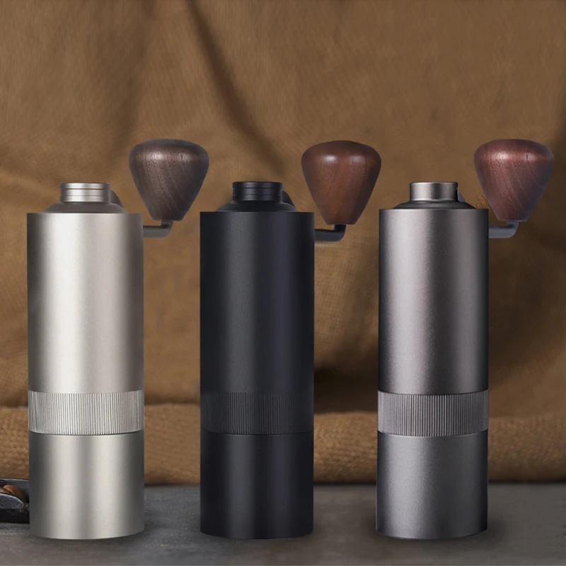 In Stock 6 Adjustable Bean Machine Travel Coffee Set Espresso Ceramic Burrs Molinillo De Cafe Manual Black Coffee Grinder