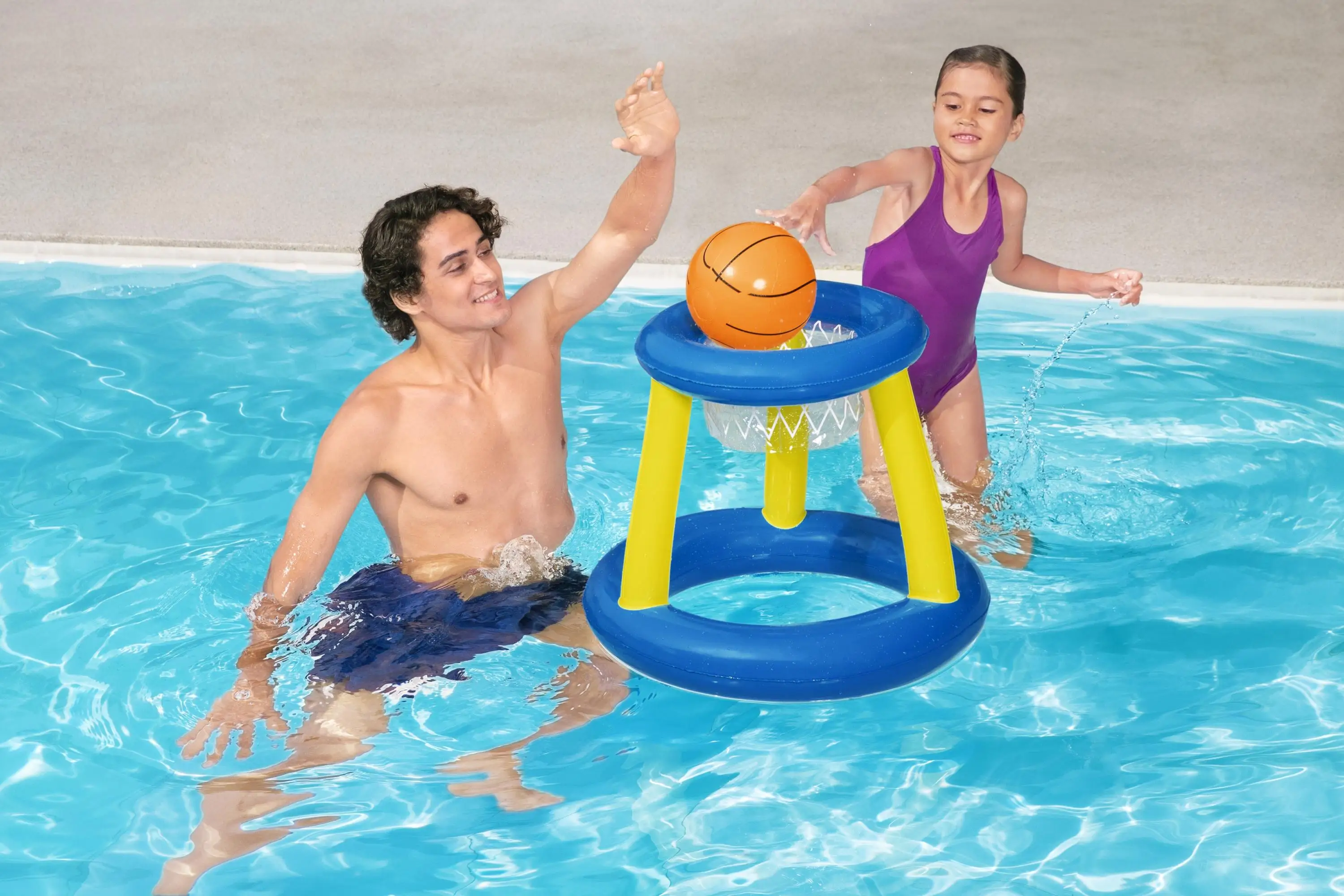 Water Basketball Hoop Game Center 2021 New Ball Toss Games Outdoor Toys Inflatable Pool water play