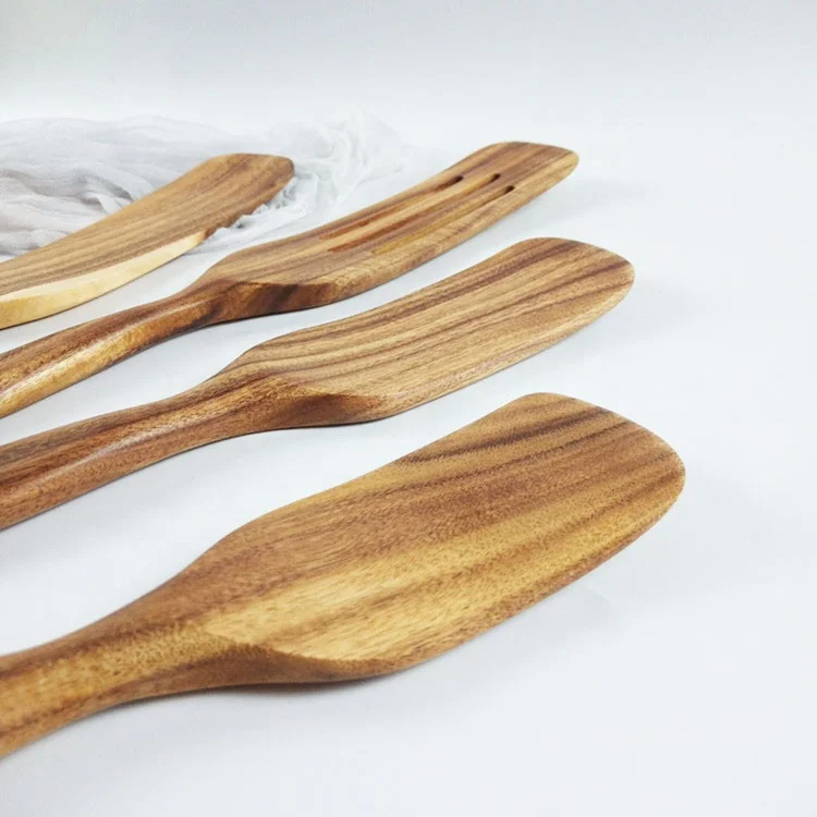  Set Of 5 Handmade Popular Sale Food Grade Solid Wood Kitchen Utensil
