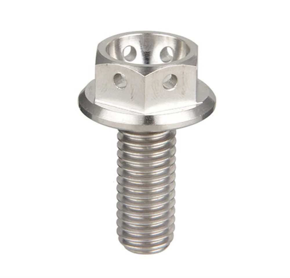 GR5 Titanium DIN6926 M6x45 Hex Flange bolts silver color For sale