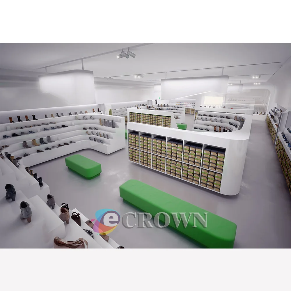 Popular store design display furniture for Footwear interior decoration ODM