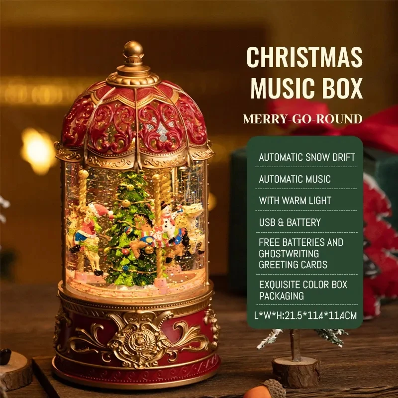 Snow Carousel Music Box Music Box Crystal Ball Christmas Music Box