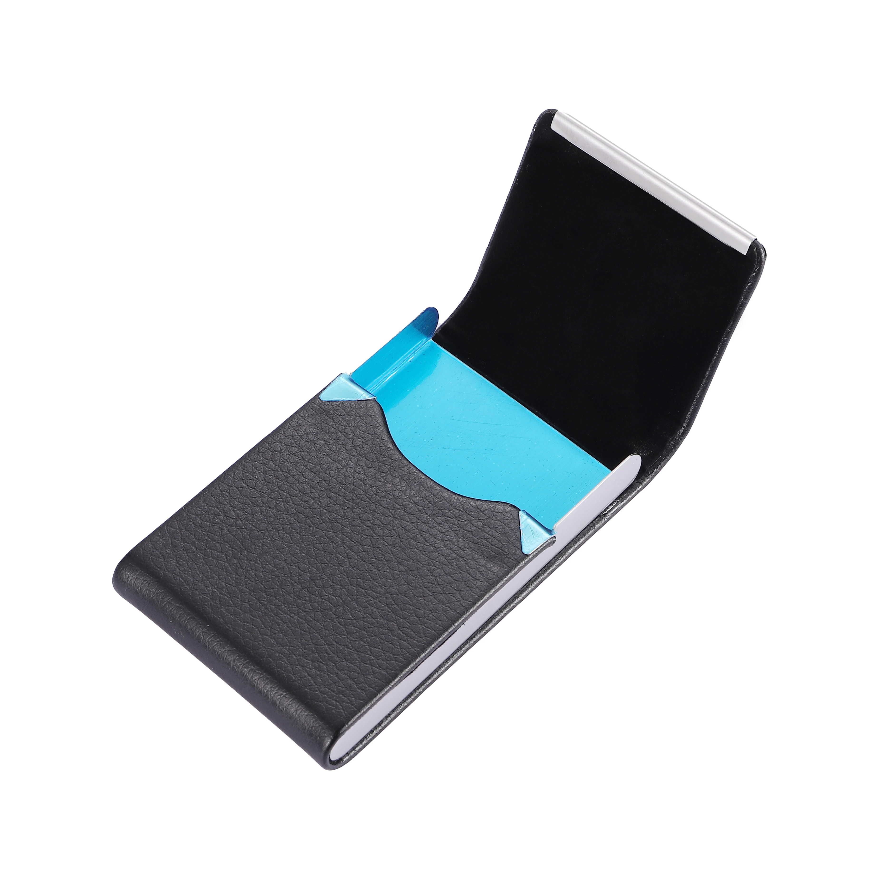 Custom Business Card Holders Case PU Leather Name Card Holder Slim Metal Pocket Card Holder Fashion Iphone Letter Clip Wire