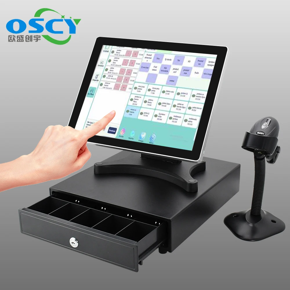 2024 Pos System Cash Register For Supermarket Retail System With Barcode Scanner Point Of Sale System Hardware