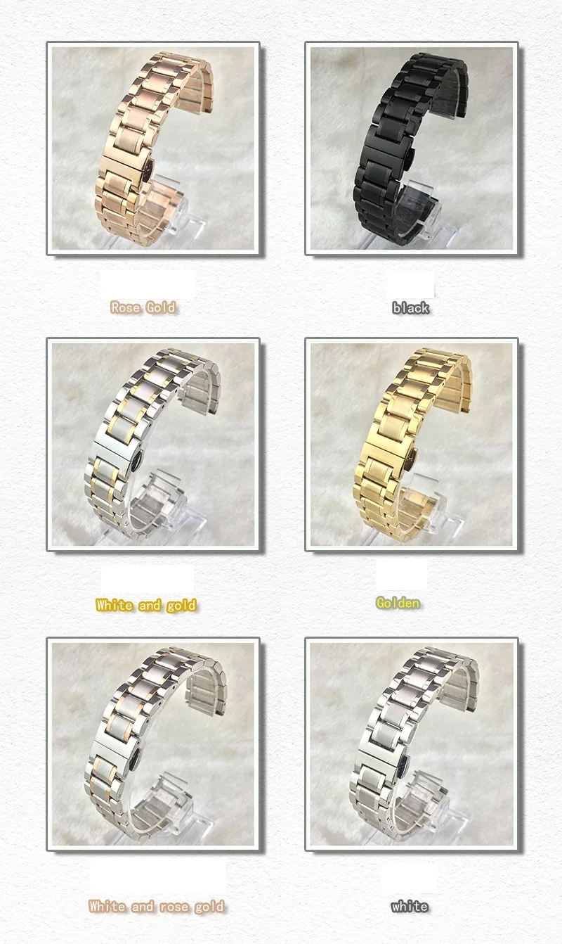steel butterfly buckle metal stainless steel smart watch bands 10mm 12mm 14mm 18mm